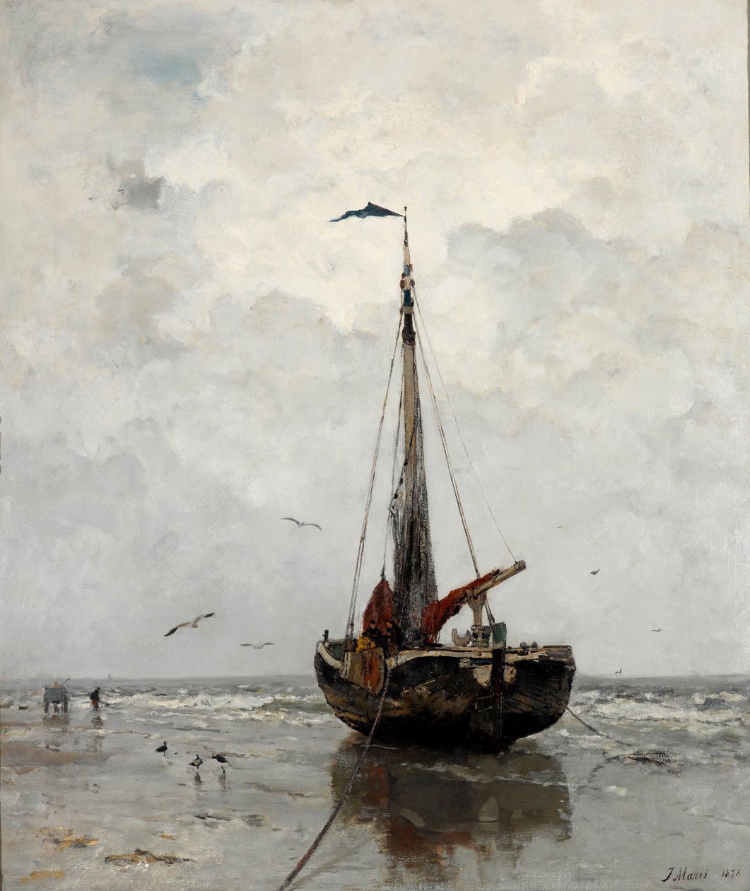 ""Bateau de peche"" (Fiskebåt) Peinture de Jacob Maris (1837-1899) - 1878 - Olja på duk Dim 160x140 cm Gemeentemuseum Haag av Jacob Henricus or Hendricus Maris