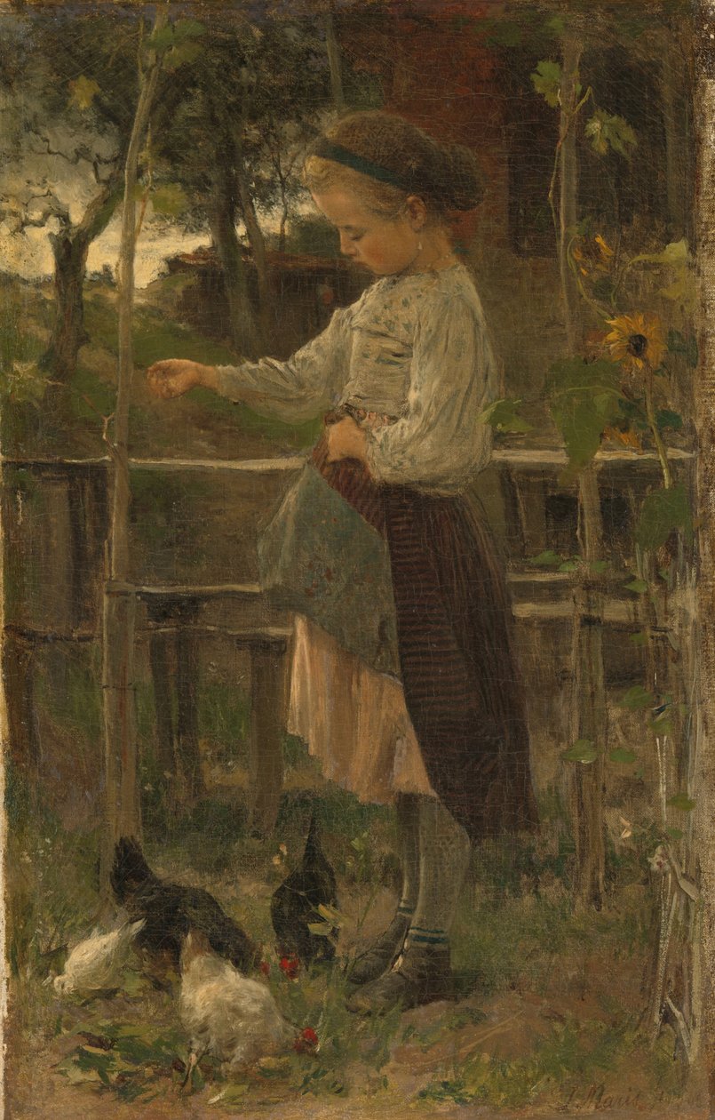 Utfodring av kycklingar av Jacob Henricus or Hendricus Maris