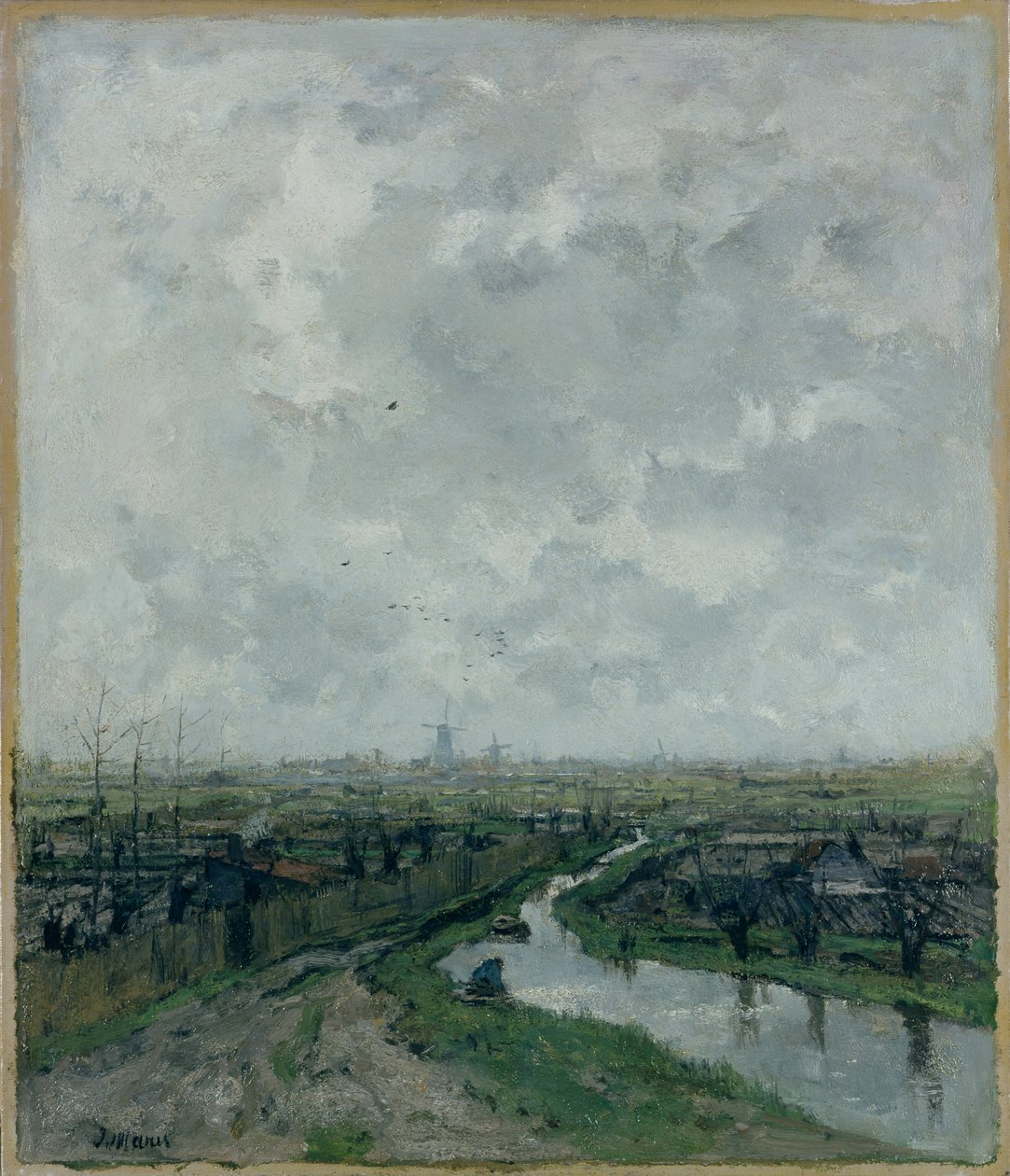 Salladsträdgård nära Haag, ca 1878 av Jacob Henricus or Hendricus Maris