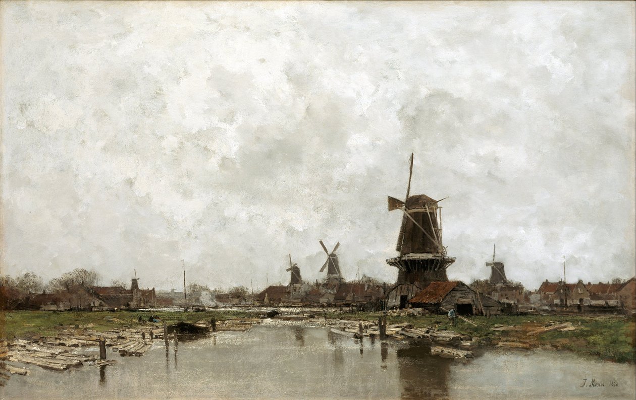 De fem väderkvarnarna, 1878 av Jacob Henricus or Hendricus Maris