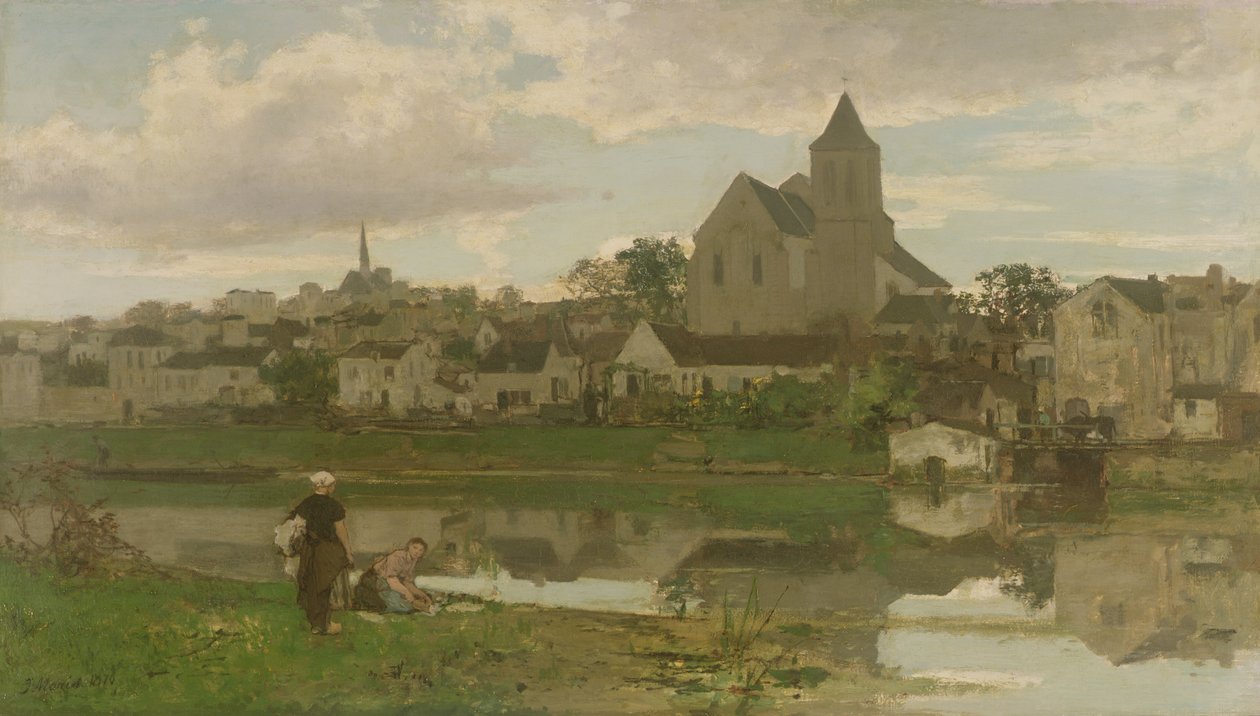 Utsikt över Montigny-sur-Loing av Jacob Henricus or Hendricus Maris