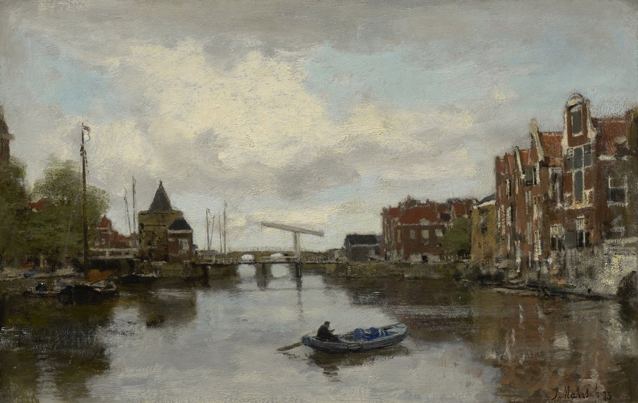 Utsikt över en holländsk stad, 1873 av Jacob Henricus or Hendricus Maris
