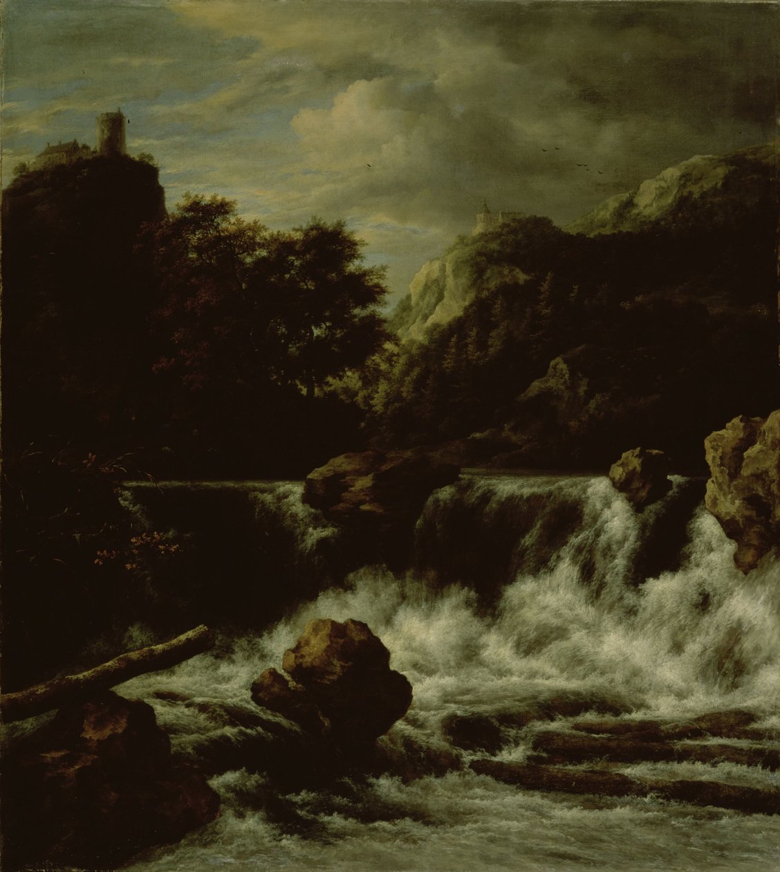 Bergigt landskap med vattenfall av Jacob van Ruisdael