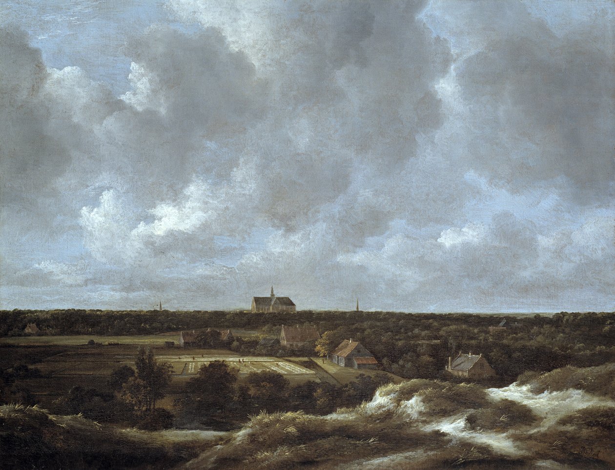 A View of Haarlem and Bleaching Fields, c.1665-70 (olja på duk) av Jacob van Ruisdael