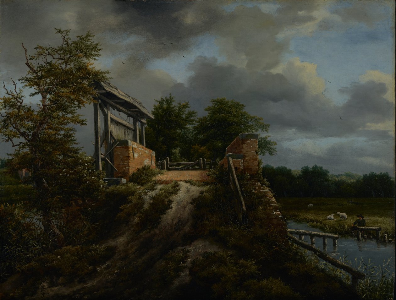 Bro med en sluss, 1648-9 av Jacob van Ruisdael