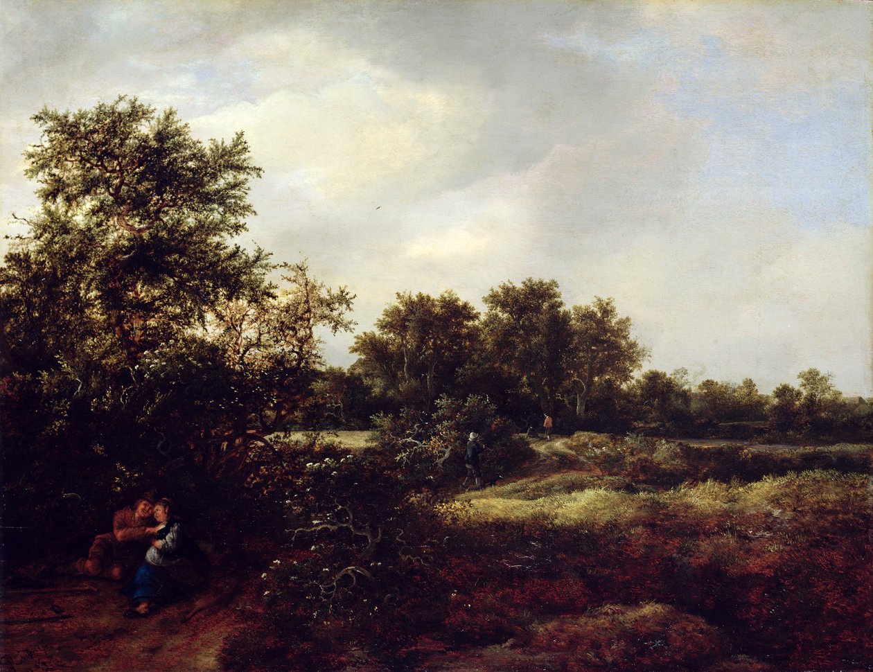 Dune Landscape with Lovers, 1647  av Jacob van Ruisdael