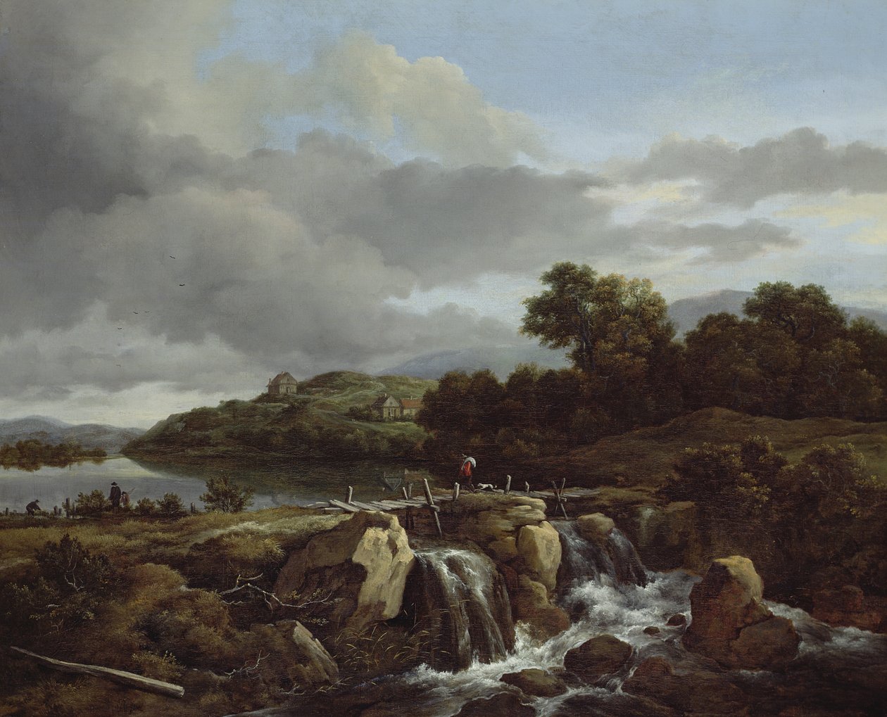 Landskap med kaskad av Jacob van Ruisdael
