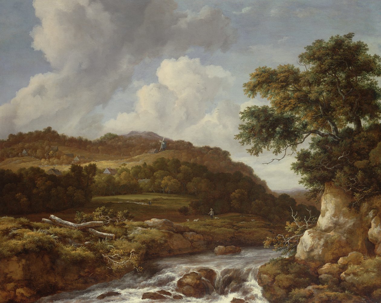 Bergigt landskap med en torrent av Jacob van Ruisdael