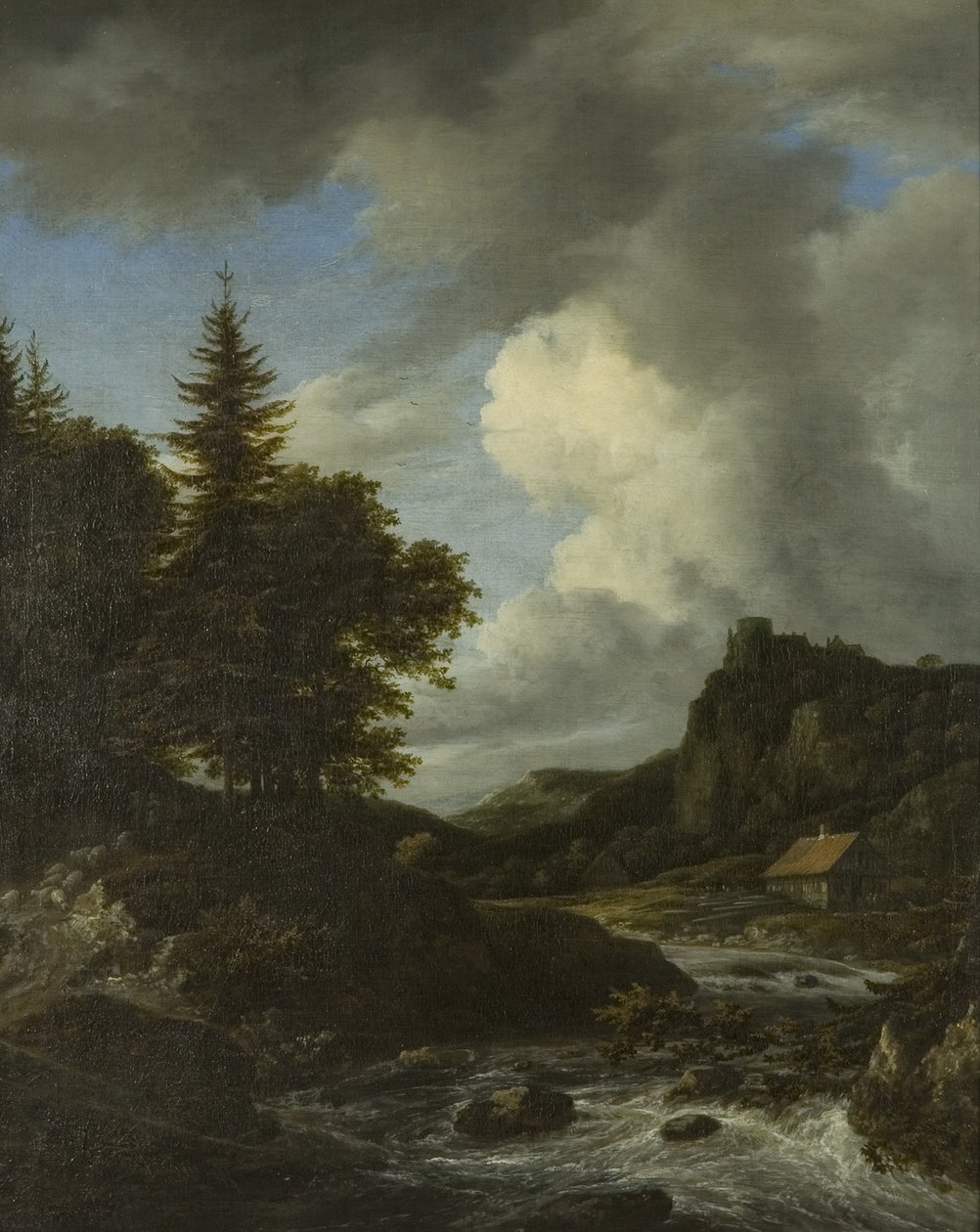 River in Spate, ca 1660 (olja på duk) av Jacob van Ruisdael
