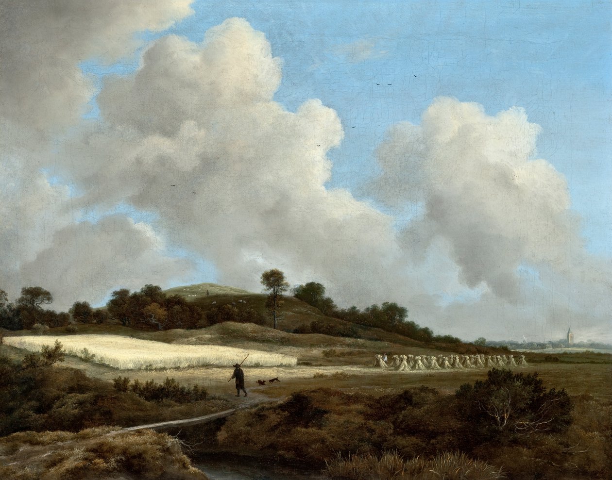 Vy över Grainfields med en avlägsen stad, c.1670 av Jacob van Ruisdael