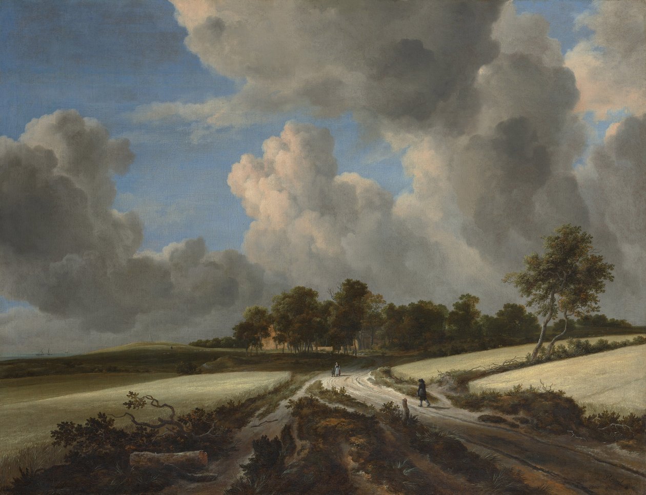 Wheat Fields, ca 1670 (olja på duk) av Jacob van Ruisdael