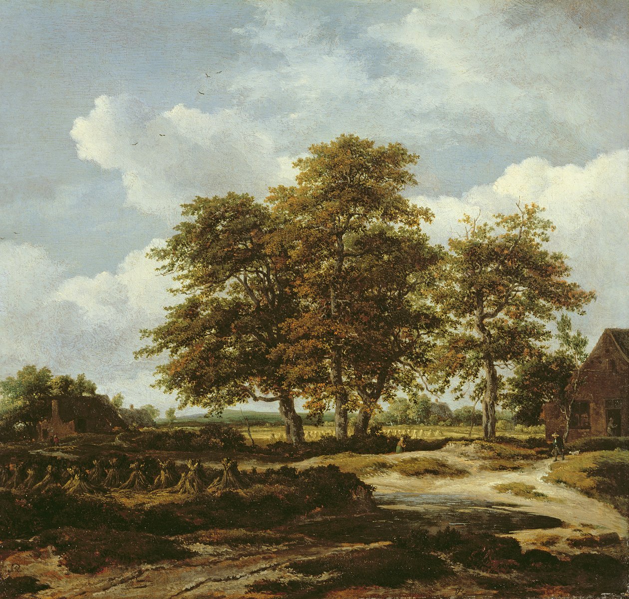 Trädbevuxet landskap med sädesfält, ca 1655-60 (olja på duk) av Jacob Isaaksz. or Isaacksz. van Ruisdael