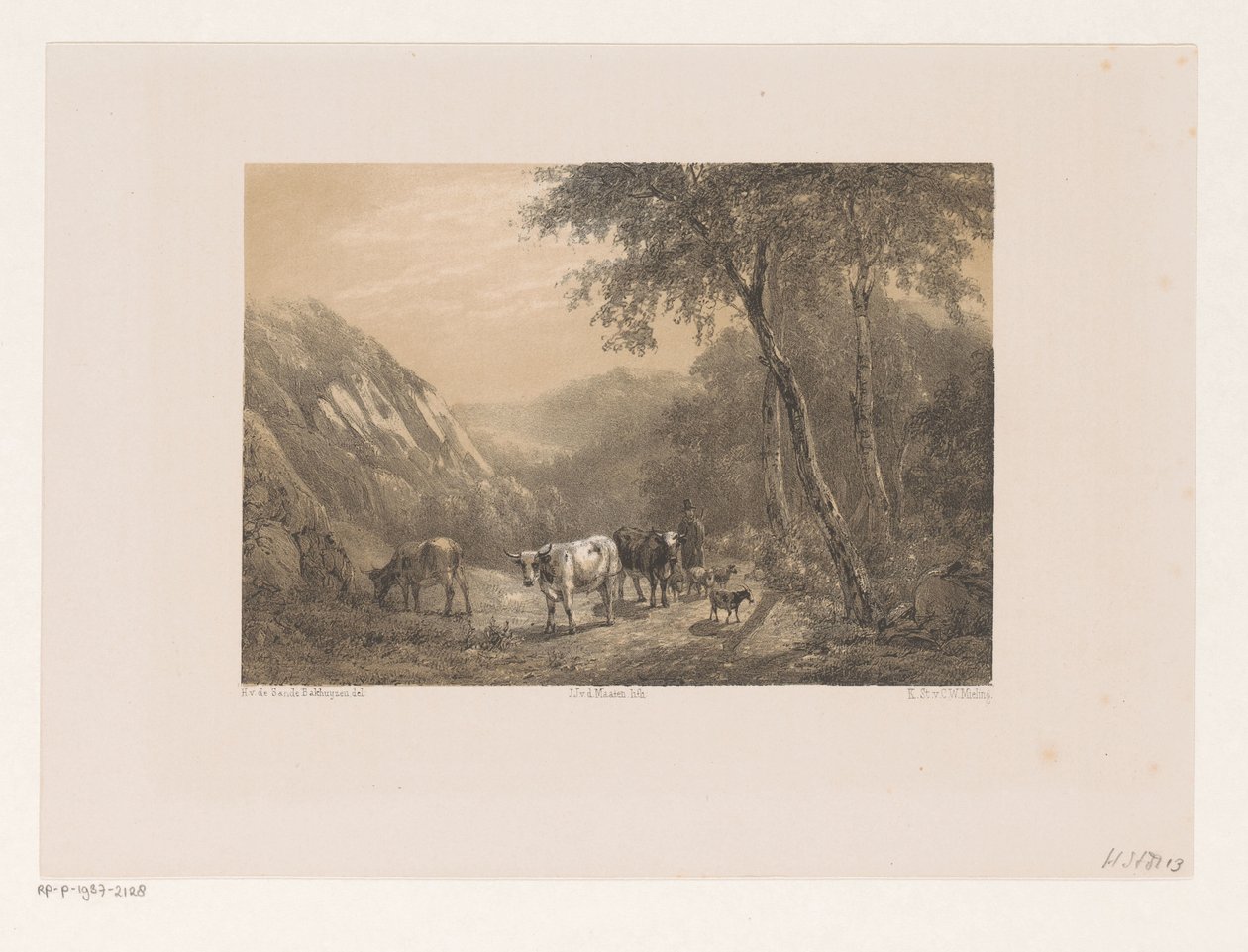 Herde med flock i bergen av Jacob Jan van der Maaten