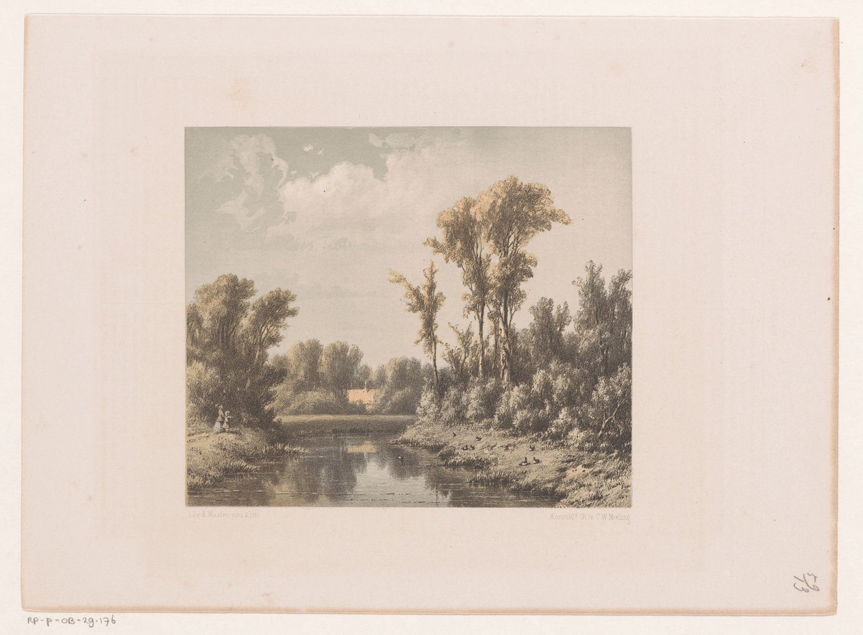 Landskap med flod av Jacob Jan van der Maaten