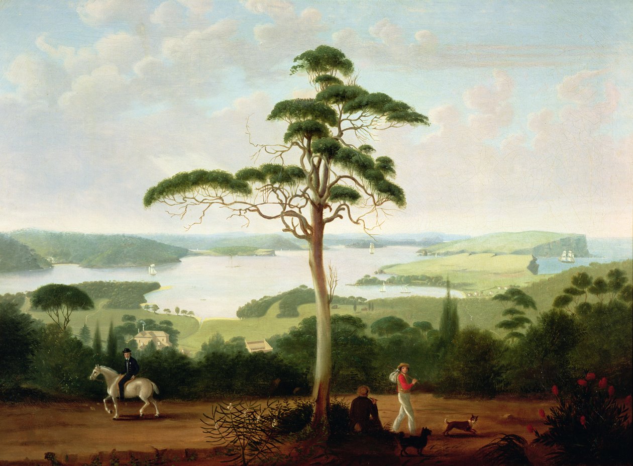Sydney Harbour ser mot huvudena, 1848 av Jacob Janssen