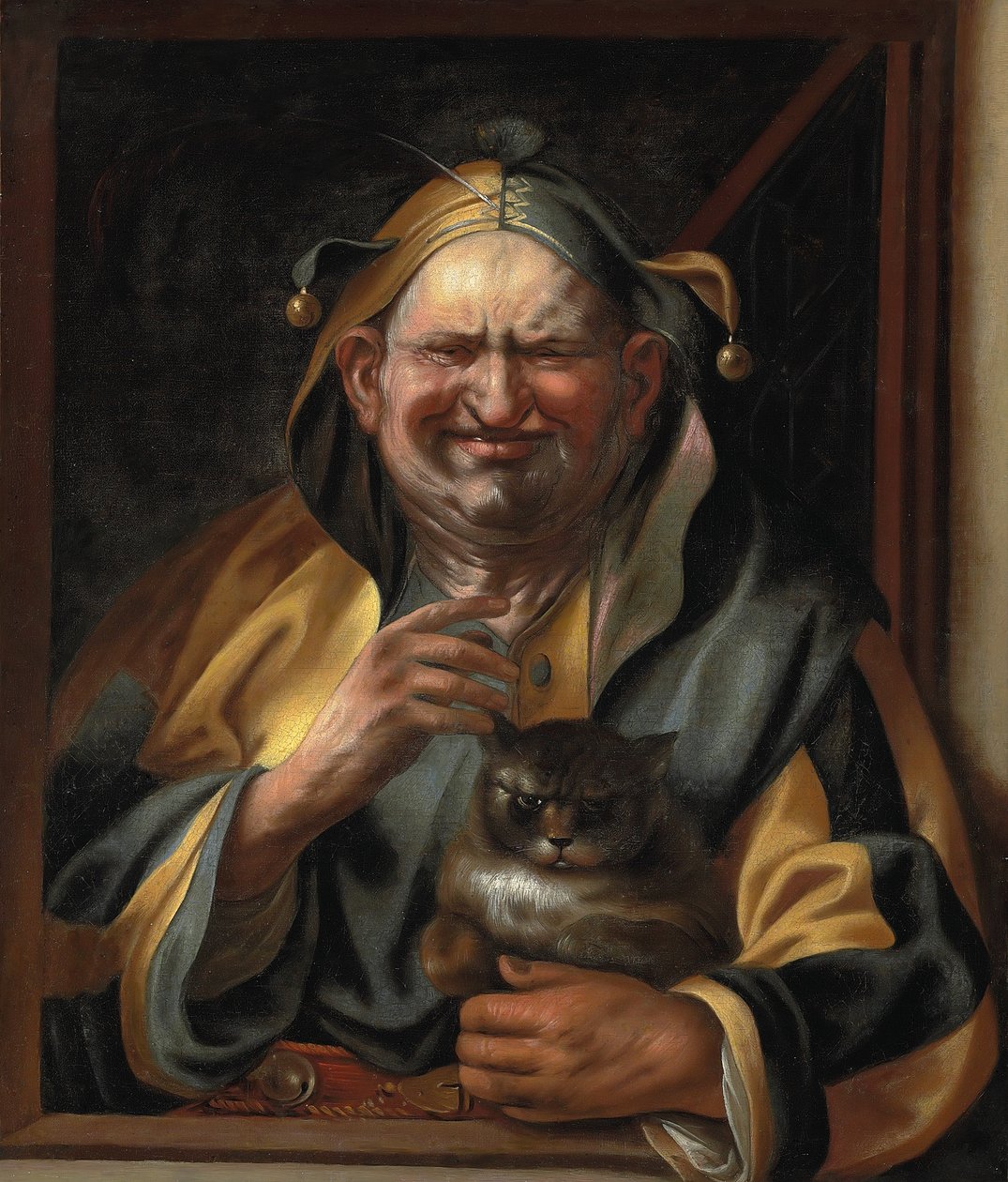 En gycklare med en katt av Jacob Jordaens