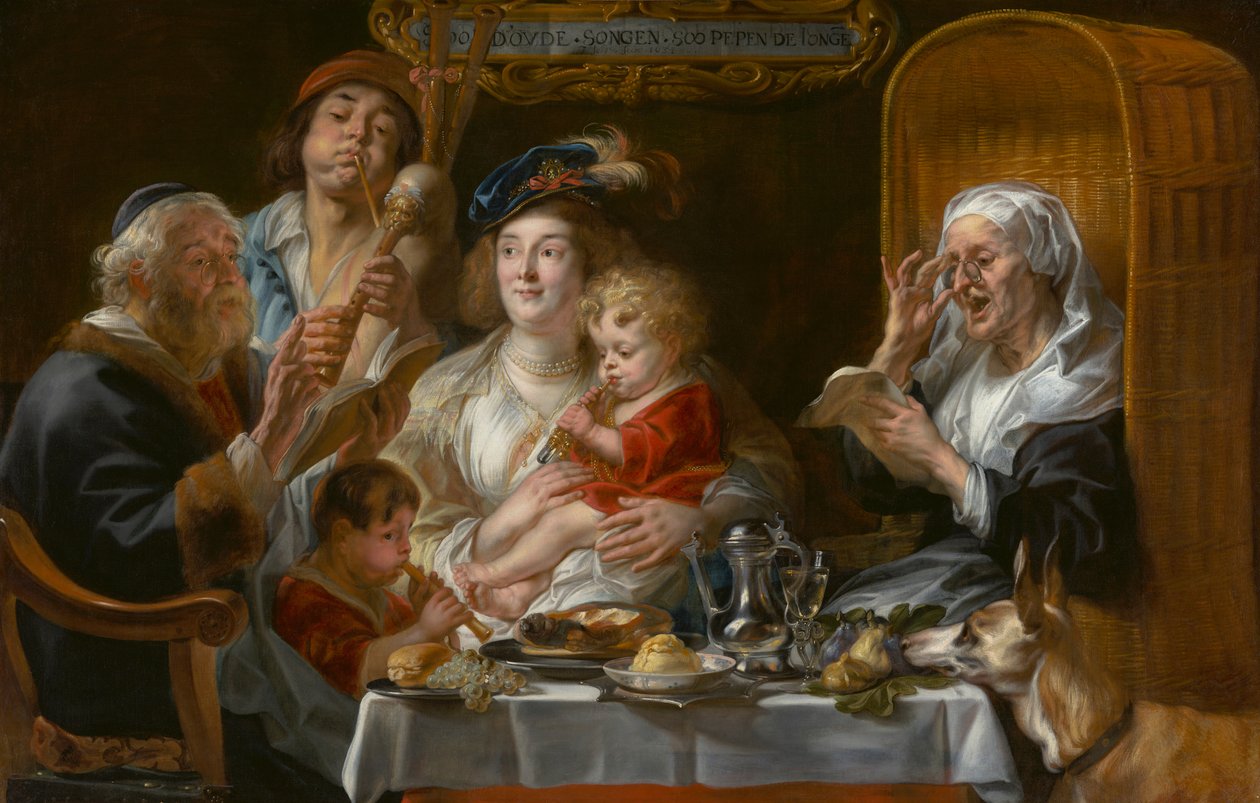 Som de gamla sjöng, så rör de unga av Jacob Jordaens