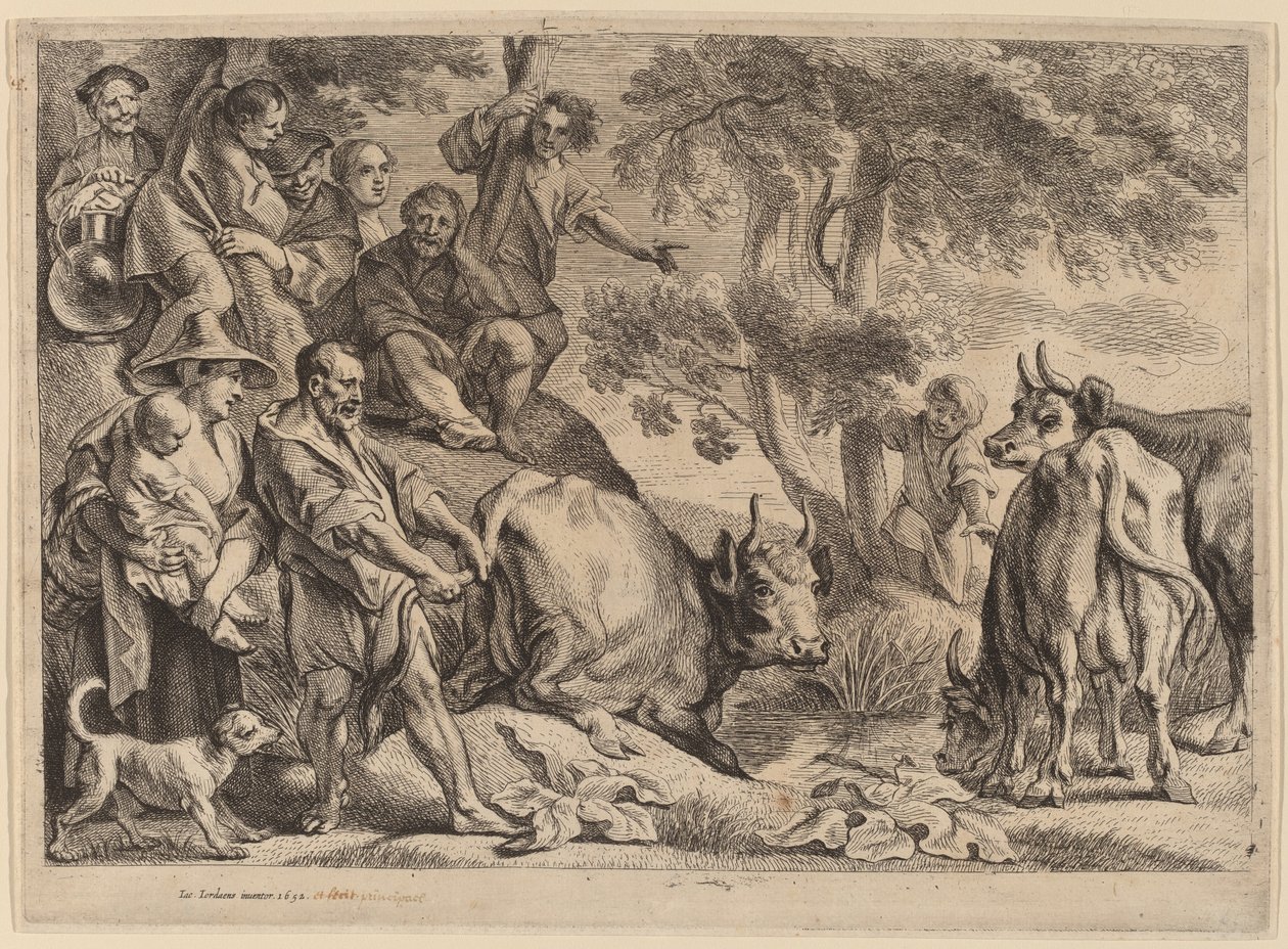 Cacus som rånar Herkules boskap av Jacob Jordaens