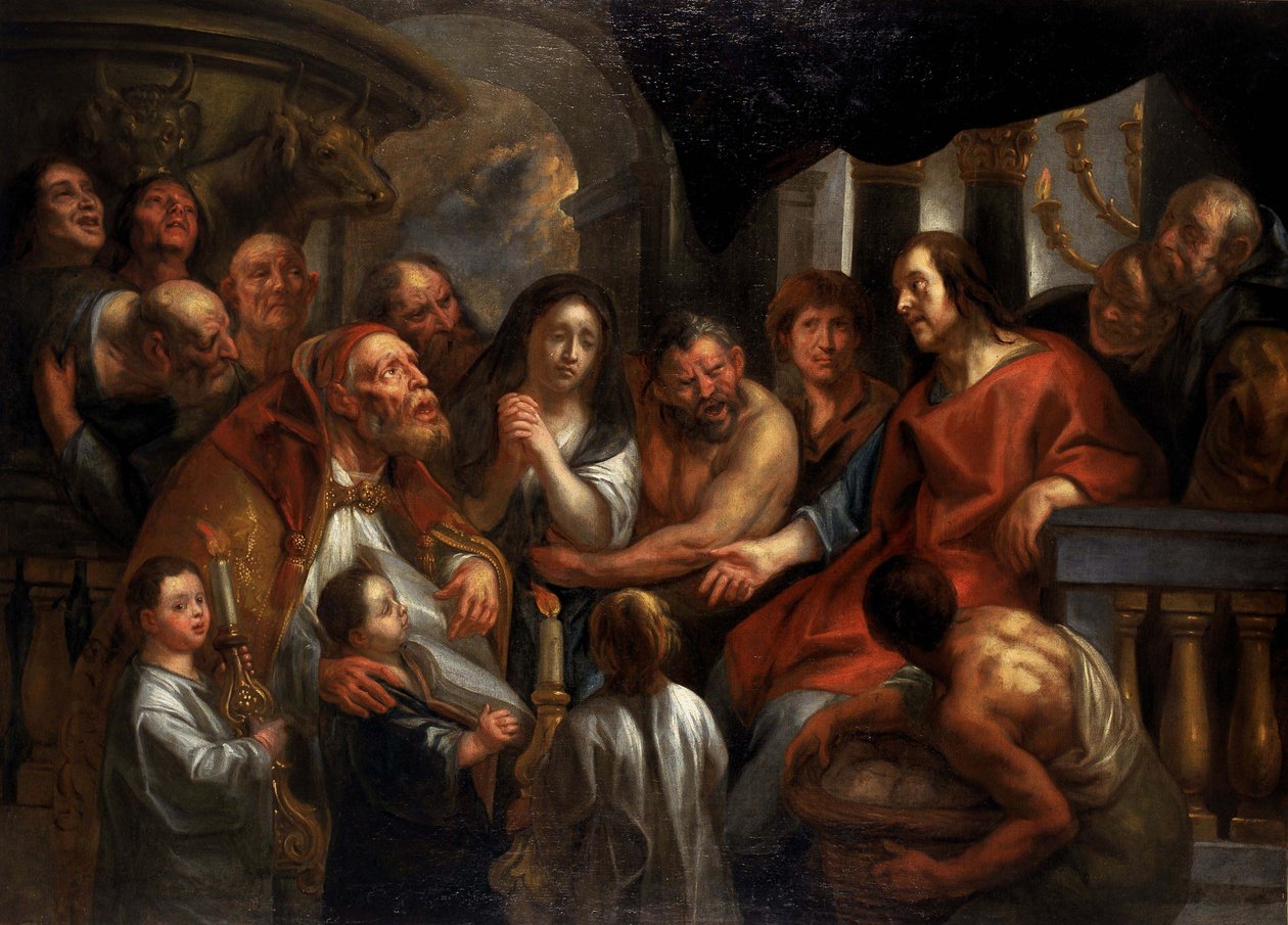 Kristus och äktenskapsbryterskan av Jacob Jordaens