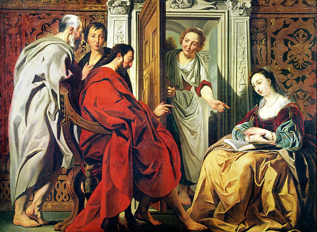 Kristus i huset av Marta och Maria av Betania av Jacob Jordaens