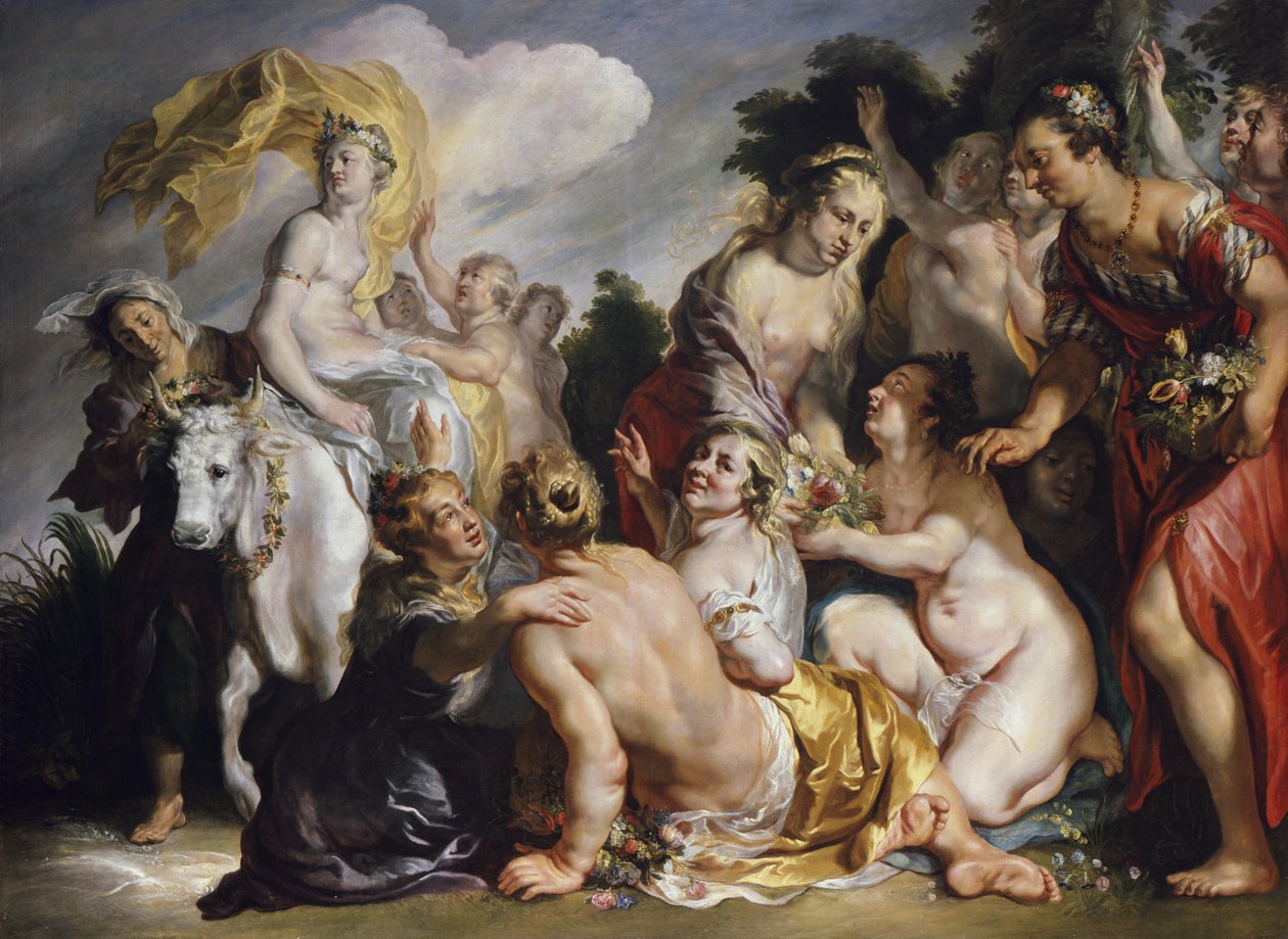 Bortrövandet av Europa av Jacob Jordaens