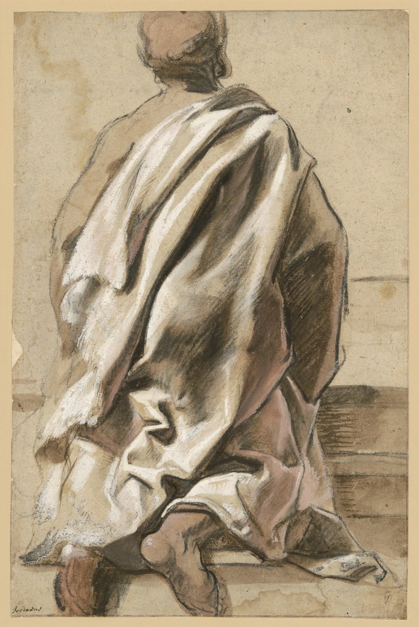 Kostymstudie till en knästående apostel av Jacob Jordaens