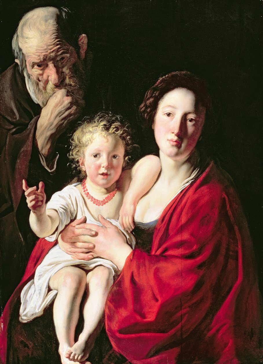 Den heliga familjen (panel) av Jacob Jordaens