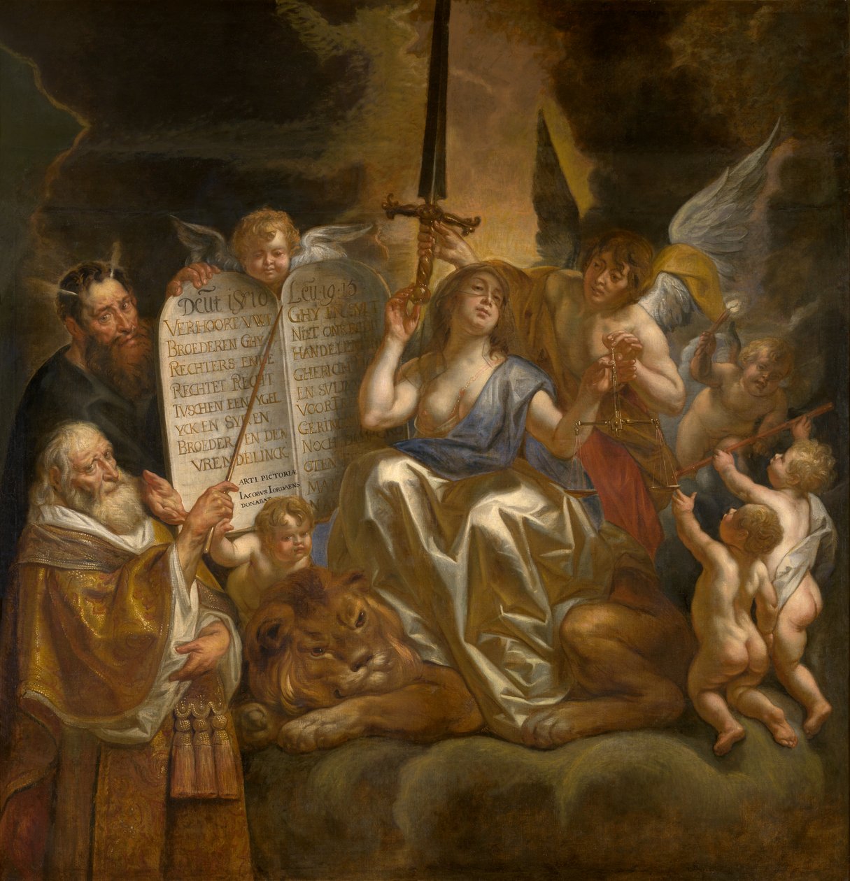 Mänsklig lag grundad på den gudomliga rättvisan av Jacob Jordaens