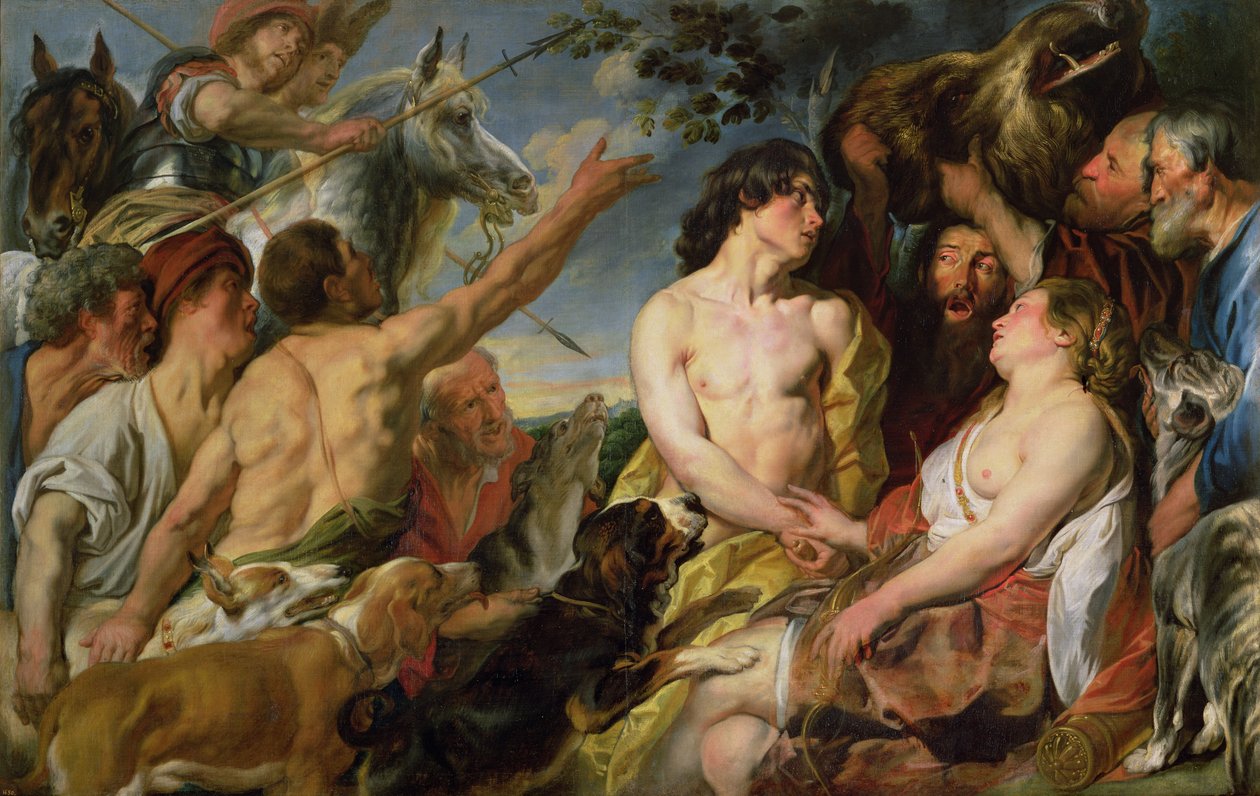 Meleager och Atalanta (olja på duk) av Jacob Jordaens