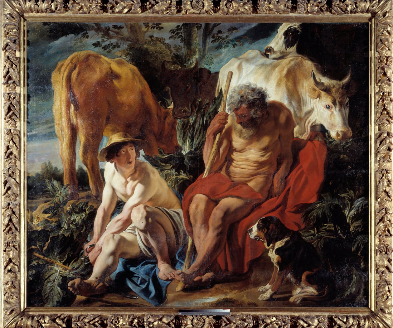 Merkurius och Argus Merkurius anklagas av Zeus att somna Argus, Ios väktare, förvandlad till en genisse av Hera. Målning av Jacob Joardaens (1593-1678) 1625 Sön. 2,02x2,41 m Lyon, Musee des Beaux Arts av Jacob Jordaens