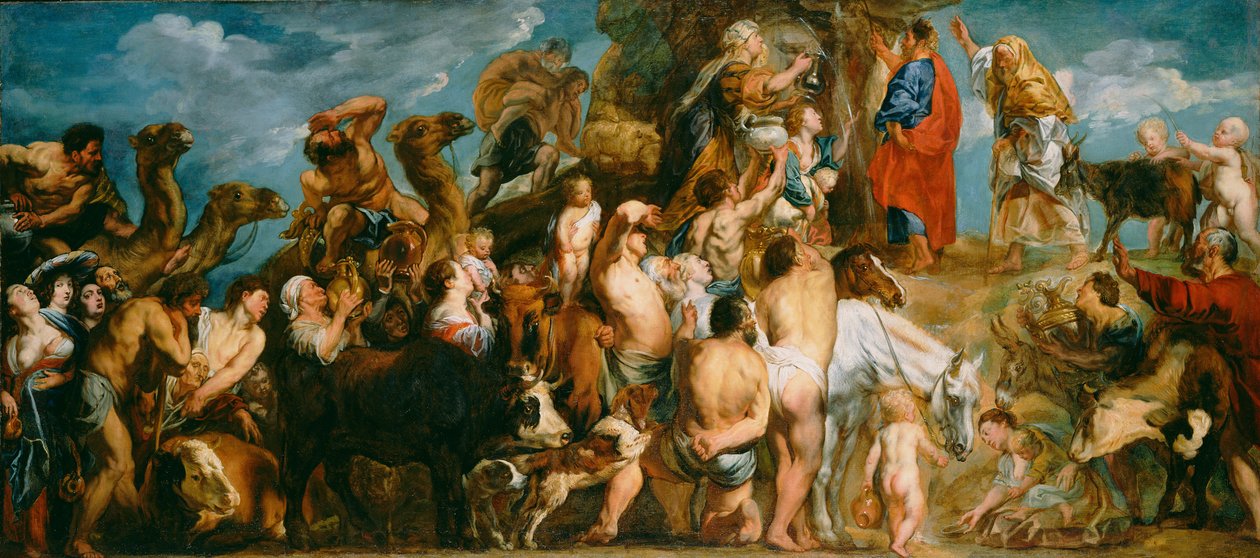 Moses slår vatten ur klippan av Jacob Jordaens