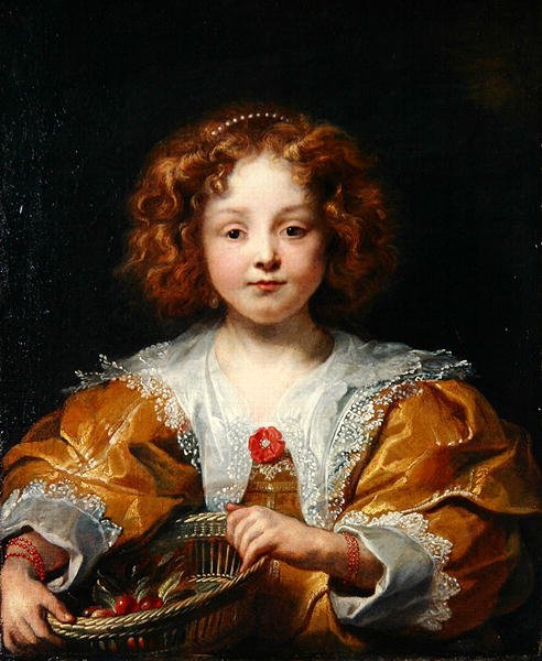 Porträtt av Anna Catherina (olja på panel) av Jacob Jordaens