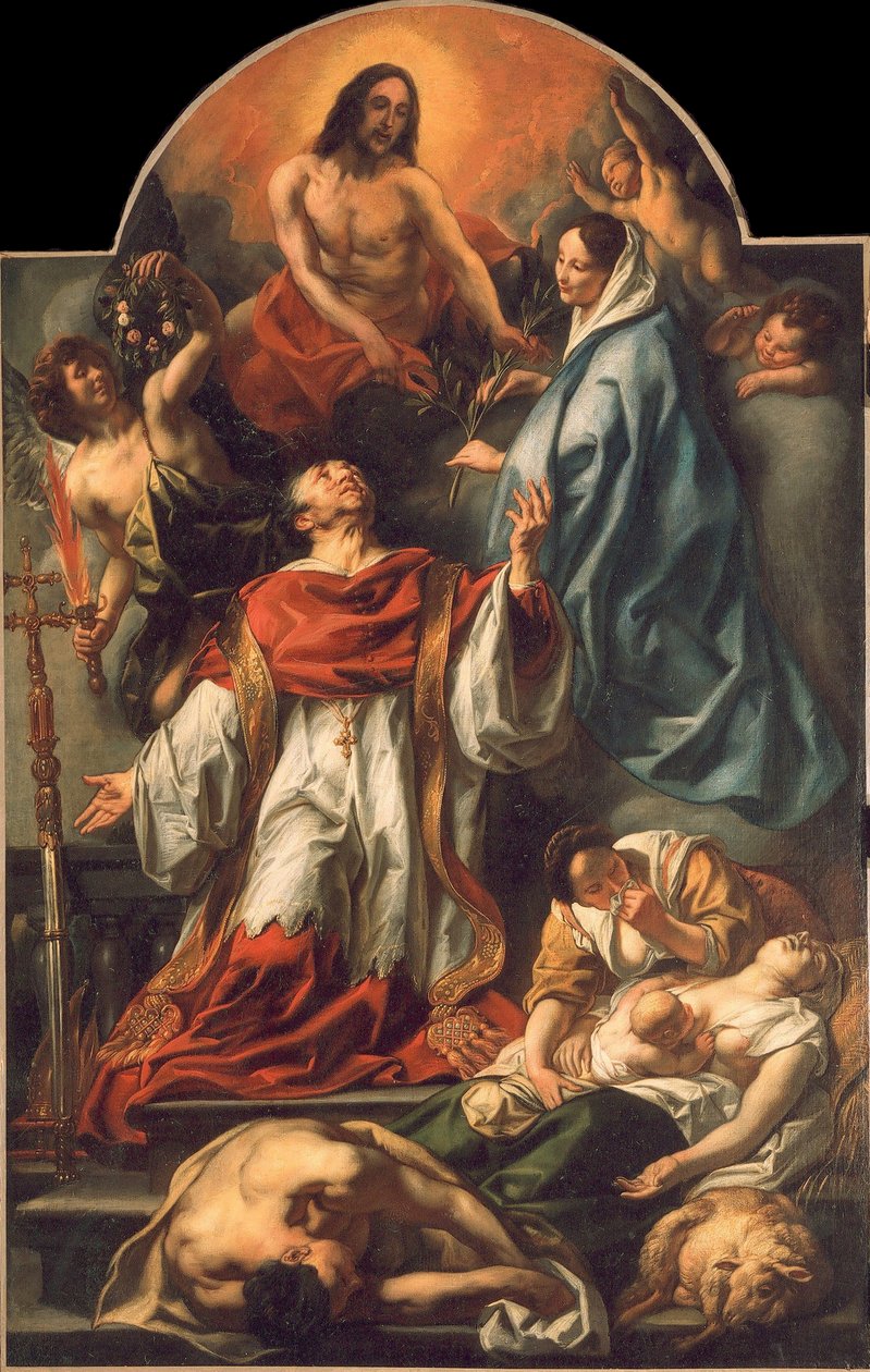 Saint Charles Borromeo bland pestoffer, 1655. av Jacob Jordaens