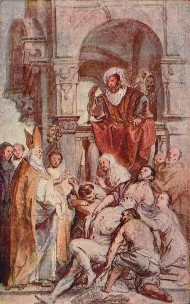 Saint Martin Healing a Possessed Man, c 1600-talet, 1903 av Jacob Jordaens