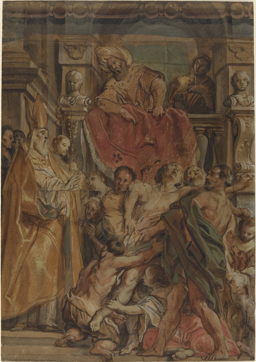 Sankt Martin av Tours som helar Tetrodius tjänare av Jacob Jordaens