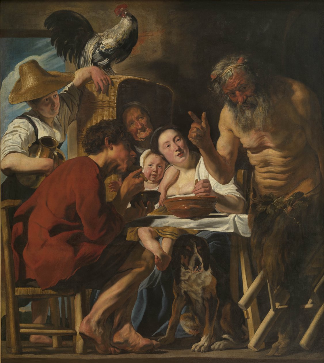 Satyr och bondefamilj av Jacob Jordaens