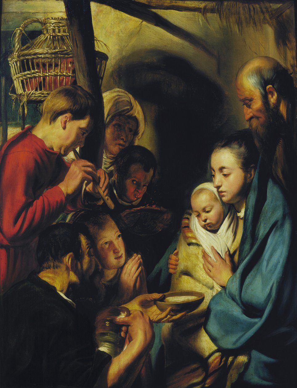 Tillbedjan av herdarna. av Jacob Jordaens