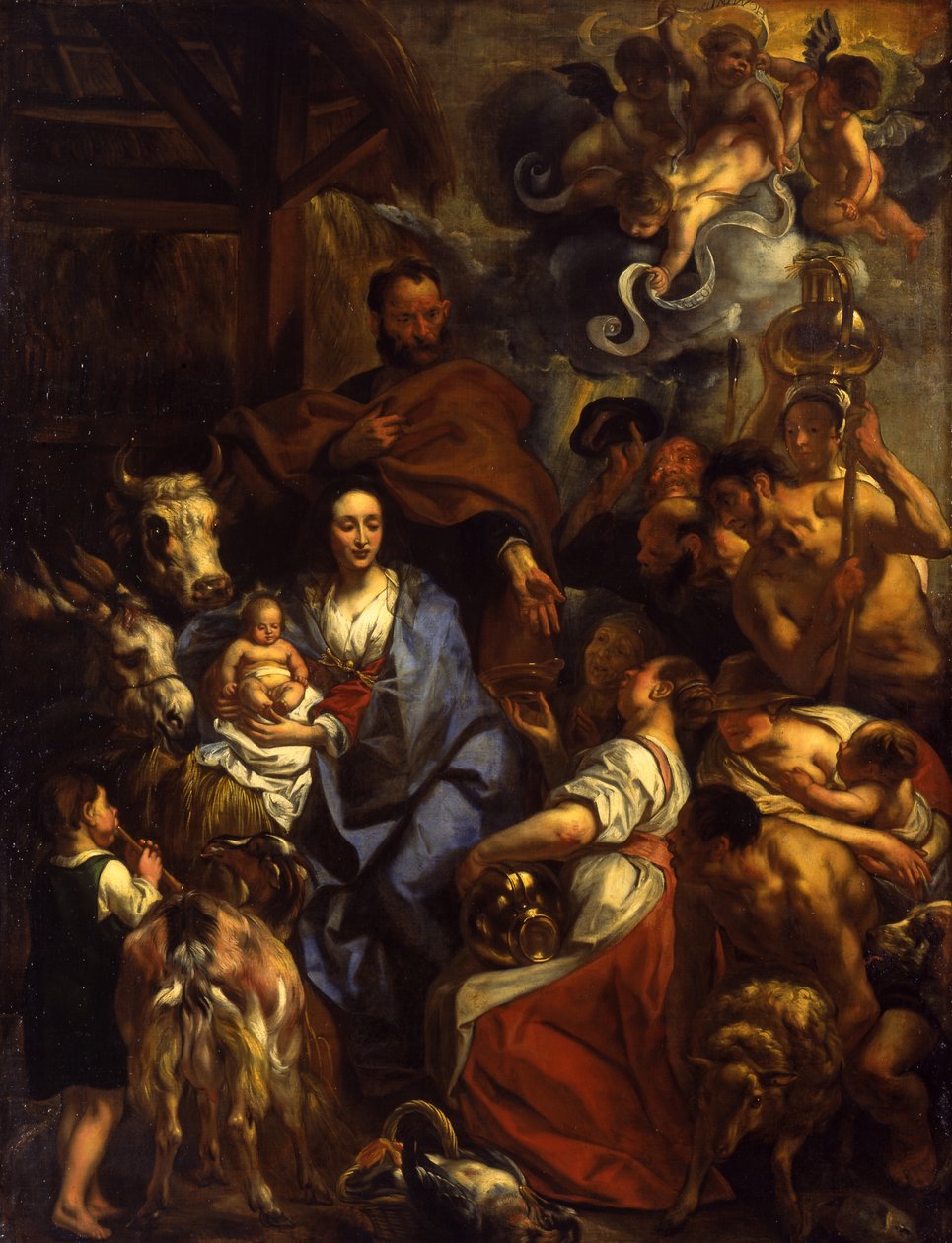 Tillbedjan av herdarna av Jacob Jordaens