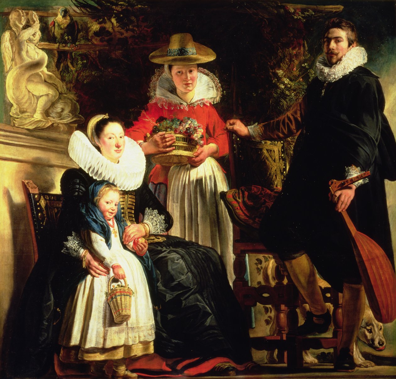 Konstnären och hans familj i en trädgård, ca 1620-22 (olja på duk) av Jacob Jordaens