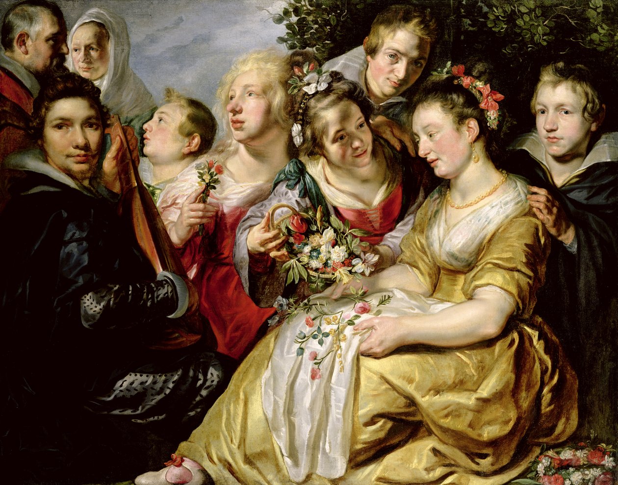 The Artist with the Family of his Father-in-Law Adam Van Noort, c.1616  av Jacob Jordaens
