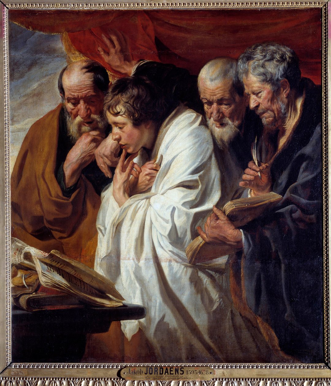 De fyra evangelisterna målning av Jacob Jordaens (1593-1678) 1600-talet. Mått 1,34 x 1,18 m av Jacob Jordaens