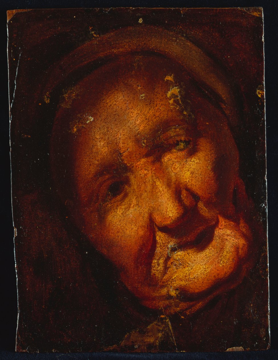 En gammal kvinnas huvud - en skiss av Jacob Jordaens