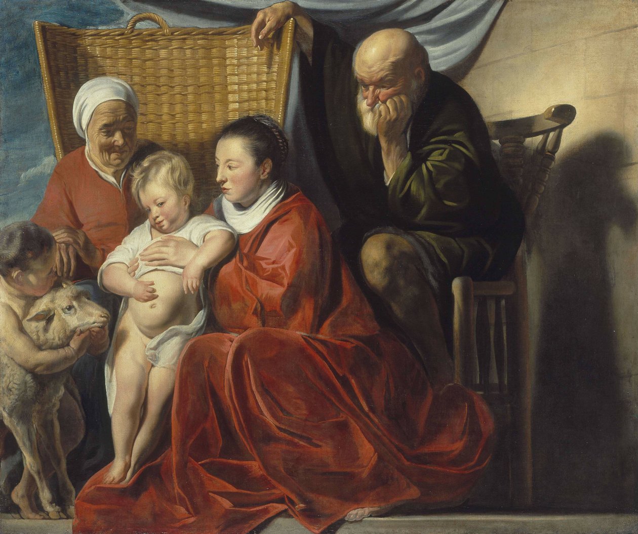 Den heliga familjen med Anna och pojken Johannes av Jacob Jordaens