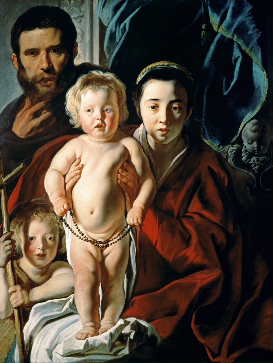 Den heliga familjen med Johannes Döparen, c.1620-25 av Jacob Jordaens