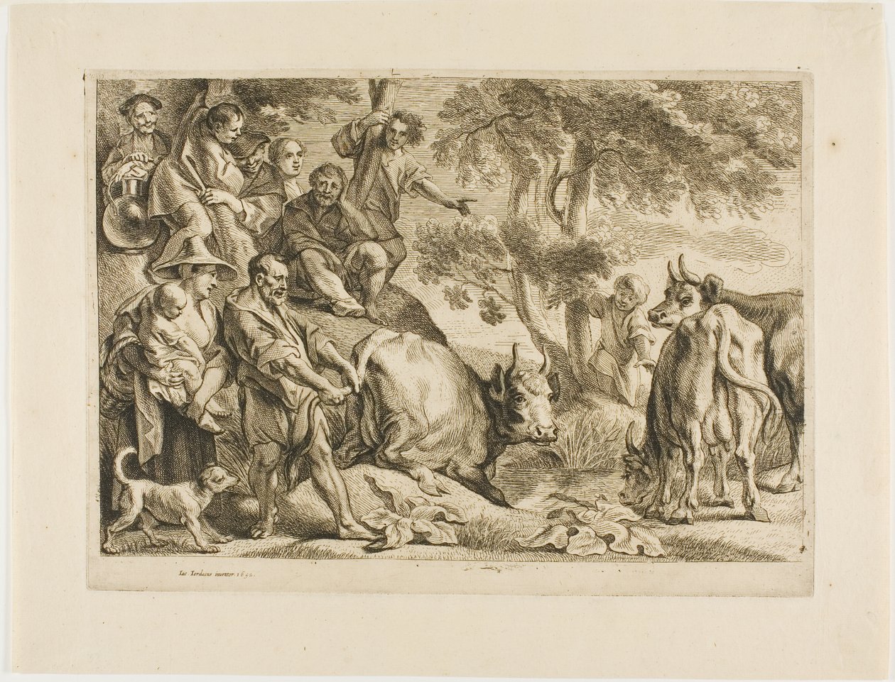 Mästaren drar kon ur diket i svansen av Jacob Jordaens