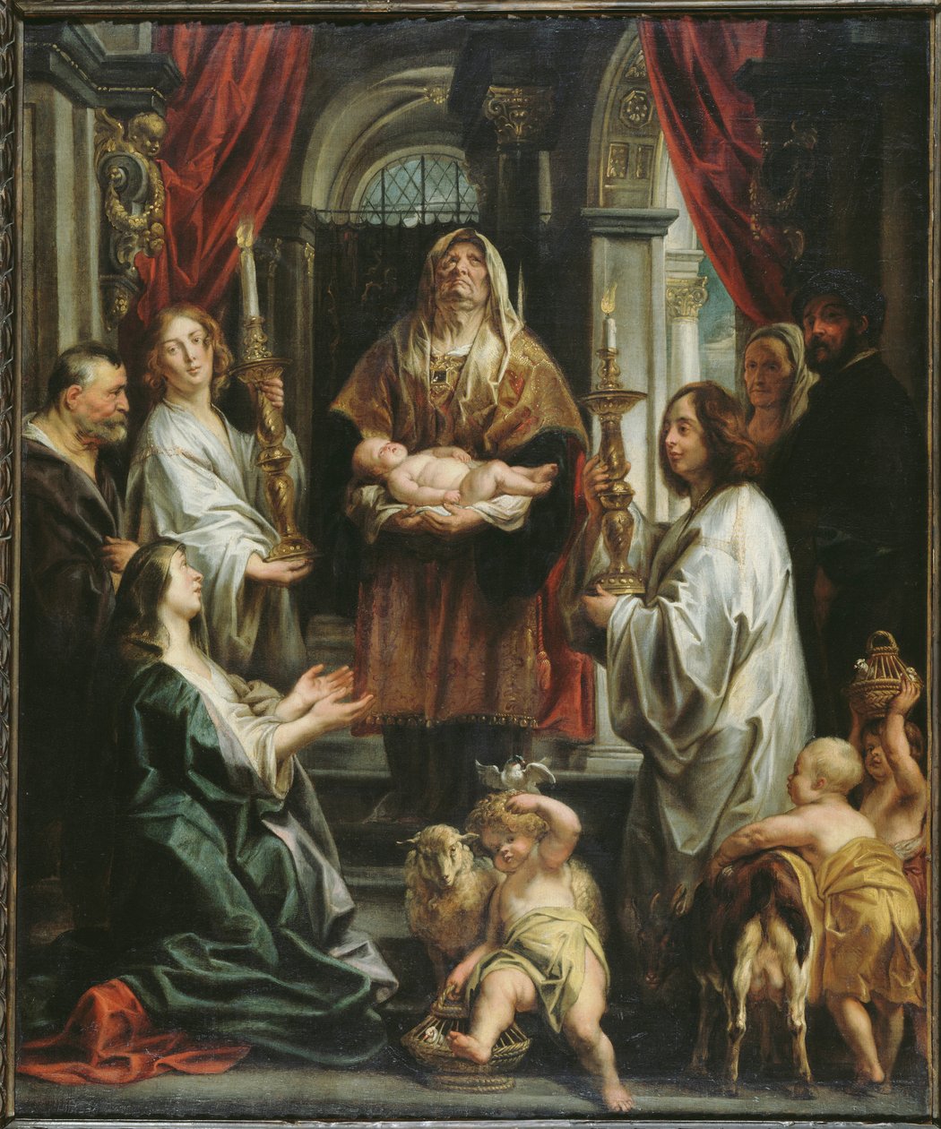 Presentationen i templet. av Jacob Jordaens