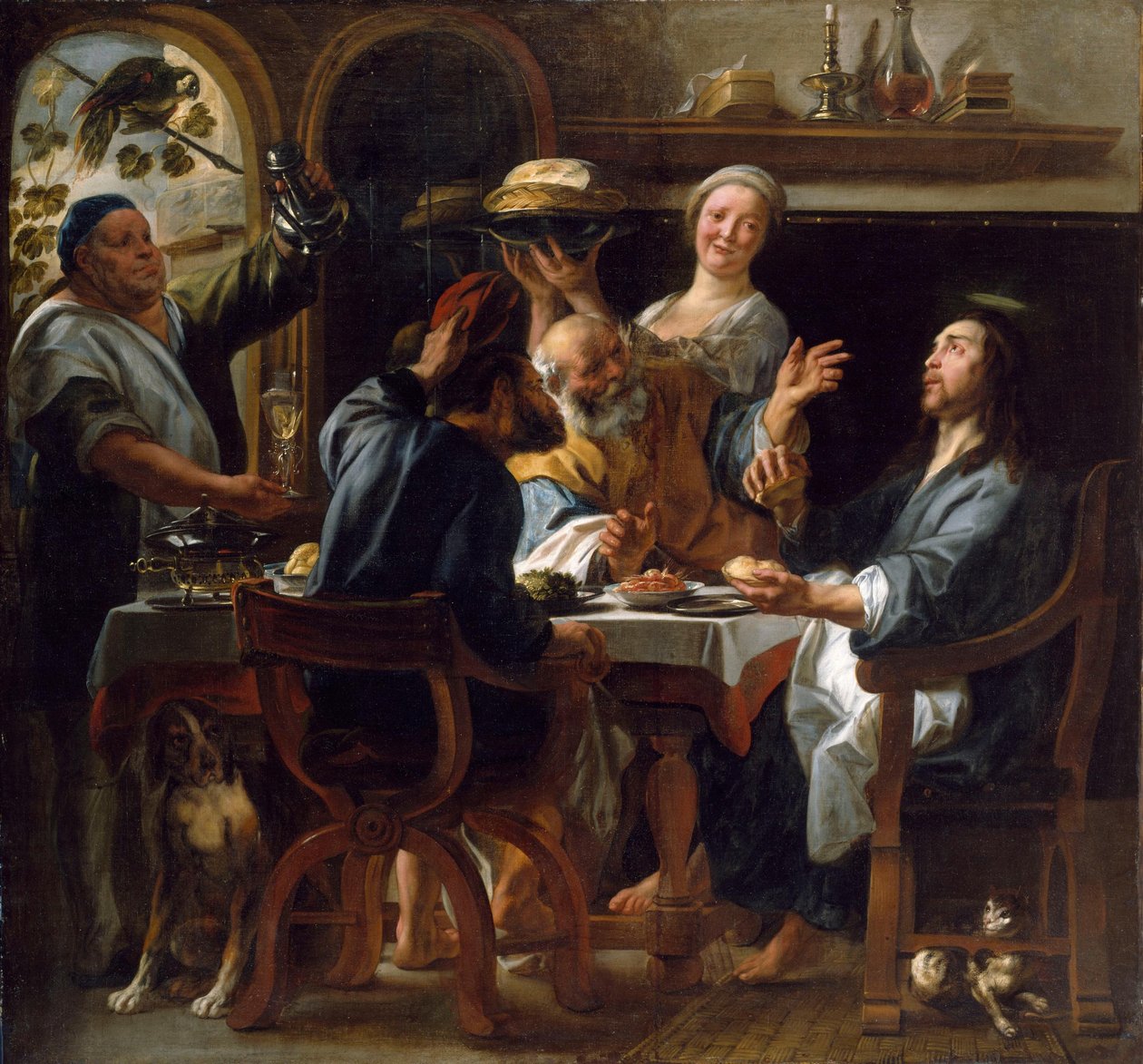 Måltiden i Emmaus av Jacob Jordaens