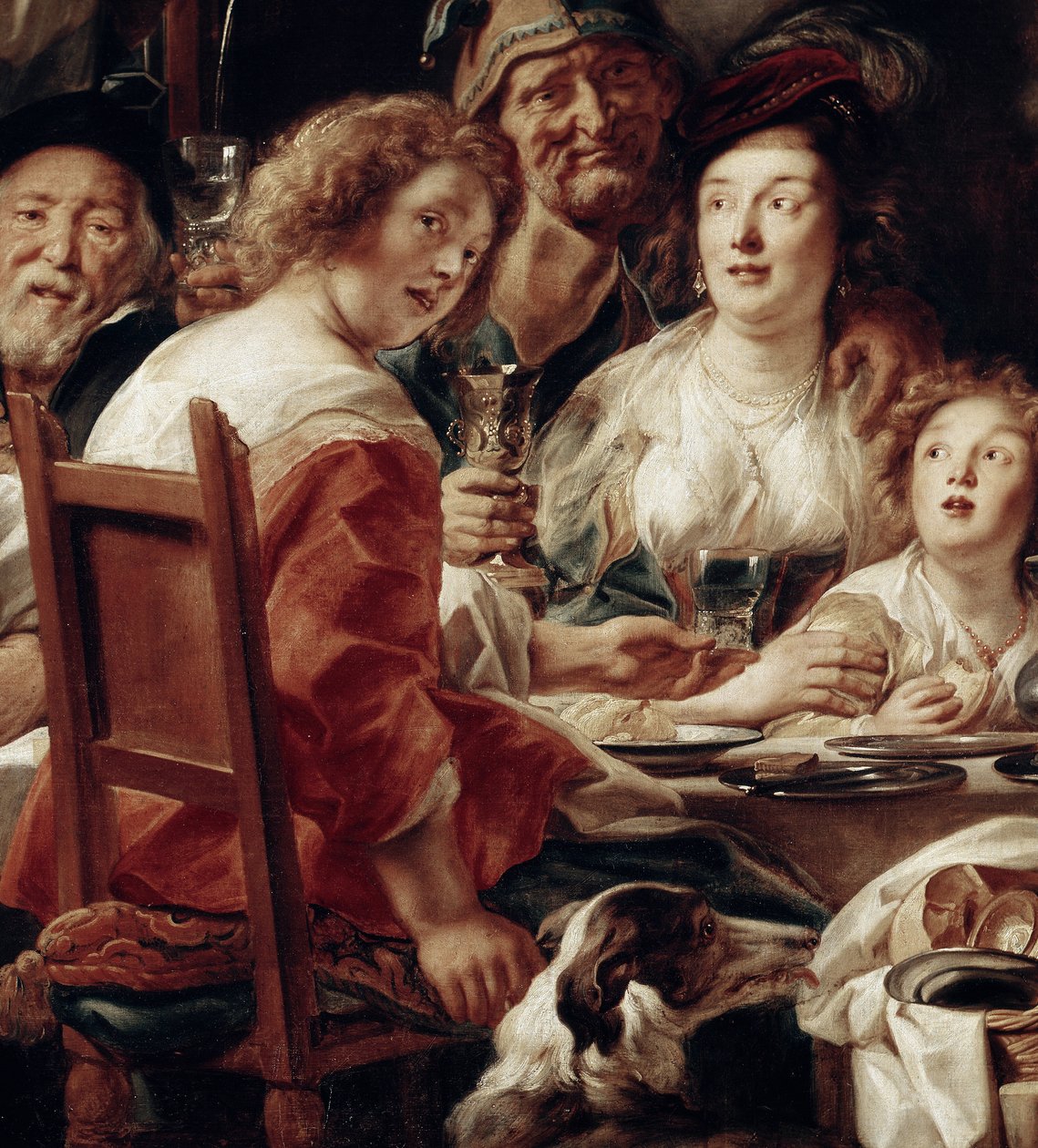 Kungen dricker, detalj (olja på duk av Jacob Jordaens