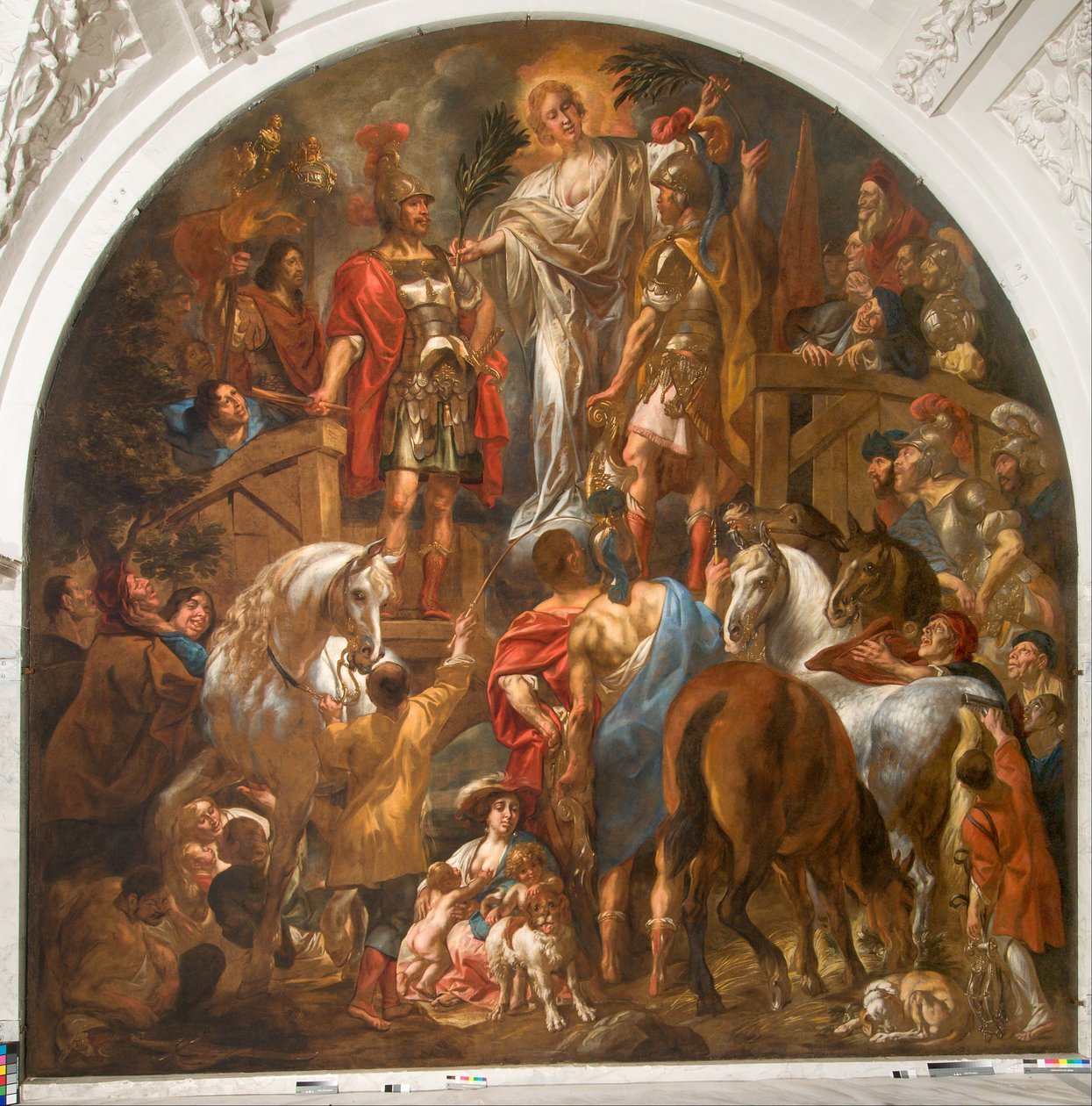Fred mellan romarna och bataverna av Jacob Jordaens the elder