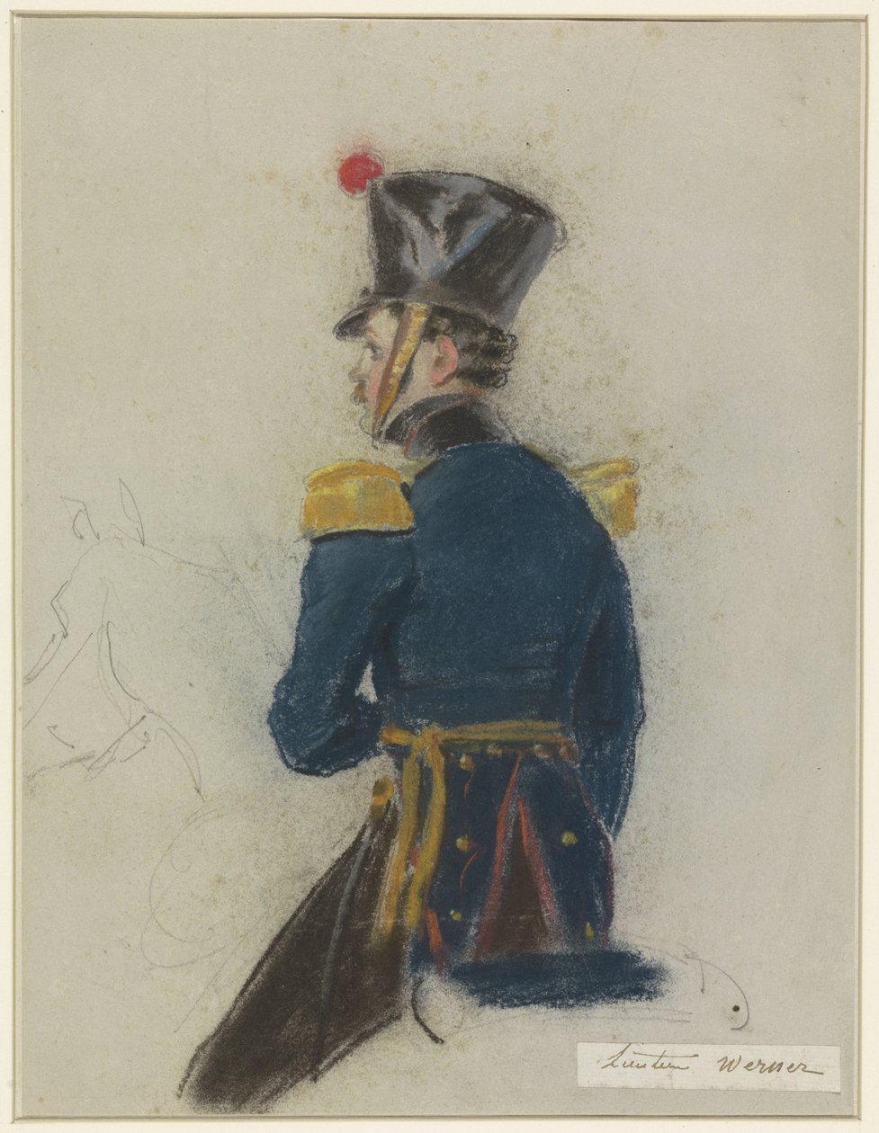 Porträtt av löjtnant Werner, till häst av Jacob Joseph Eeckhout